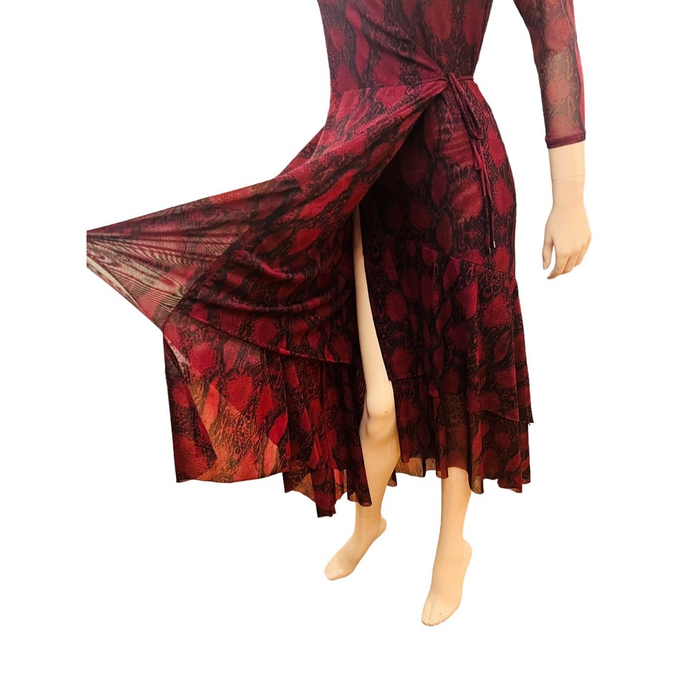 Whbm Python Print Mesh Wrap Dress New W/ Tag Sz 4… - image 8